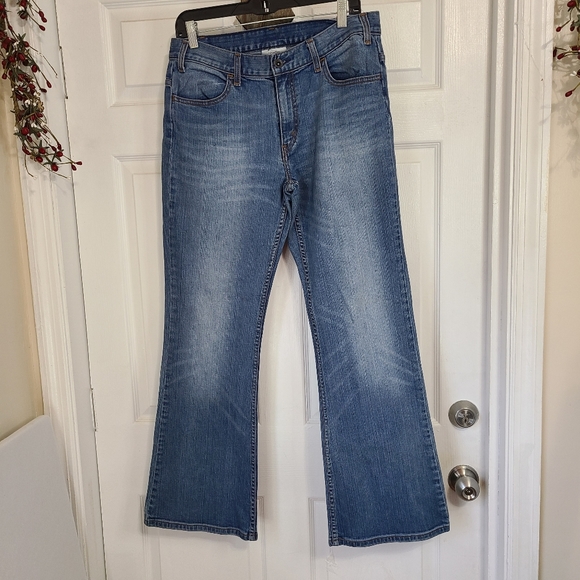 Levi's Red Tab High Rise Flare Cut Blue Jeans, Size: Medium (12), Color: Blue - Picture 4 of 14